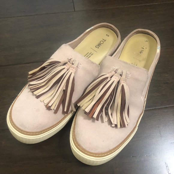 Toms Sunrise Suede Slip On Tassel Sneaker Size 9 - Picture 2 of 8